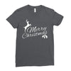 merry christmas flower Ladies Fitted T-Shirt