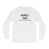 funny t shirt here i am! what are your other two wishes rude tee offen Long Sleeve Shirts