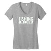 fishing beer Women's V-Neck T-Shirt