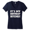 it's my birthday b...hes Women's V-Neck T-Shirt