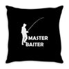 aster baiter mens rude fishing Throw Pillow