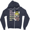 ski mood french bulldog Zipper Hoodie