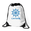 shirt steuerrad yacht boot ship sailing captain segeln kapit&auml;n Drawstring Bags