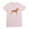 boxer flower Ladies Fitted T-Shirt