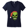 santa clous skeleton Women's V-Neck T-Shirt