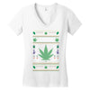 smoke weed ugly sweater Women's V-Neck T-Shirt