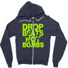 dub step drop beats not bombs black light skrillex ink hiphop dance Zipper Hoodie