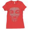 v for vendetta mask guy fawkes cool girls womens cotton t shirt dw01 Ladies Fitted T-Shirt