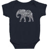 elephant filled pattern cool Baby Bodysuit