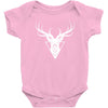 deer head vector white logo Baby Bodysuit