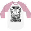 Never Underestimate Dog Rescuer Who Was Born September 3/4 Sleeve Shirt