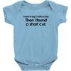funny t shirt i used to jog 5 miles a day Baby Onesie