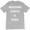 weekends coffe and dogs white back T-Shirt