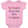 my daughter knows best shes anengineer Baby Onesie