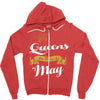 queens are born in may Zipper Hoodie