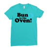 Bun in the Oven with Heart Baby Boy Ladies Fitted T-Shirt