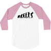 evolution of table tennis or ping pong mens black t shirt top 3/4 Sleeve Shirt