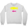 big fish little fish cardboard box Crewneck Sweatshirt