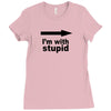 i'm with stupid Ladies Fitted T-Shirt