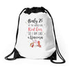 red head unicorn Drawstring Bags