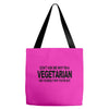 vegetarian ask yourself why not vegan food foodie tofu geek tee shirt Tote Bags