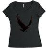black raven with red eye Women's Triblend Scoop T-shirt