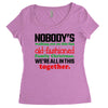 nobody's walking out on this fun old fashioned family christmas we're Women's Triblend Scoop T-shirt