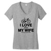 i love when my wife lets me buy another bike Women's V-Neck T-Shirt