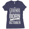 legends are born in october Ladies Fitted T-Shirt