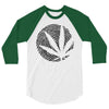 cannabis fingerprinting (black) 3/4 Sleeve Shirt