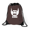 man beard Drawstring Bags