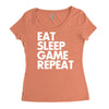 eat sleep game repeat Women's Triblend Scoop T-shirt