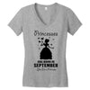 Princesses Are Born In September Women's V-Neck T-Shirt