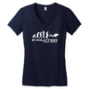 evolution of scuba divingfunny swim retro sea cool boat party Women's V-Neck T-Shirt