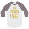 queens are born in 1981 3/4 Sleeve Shirt