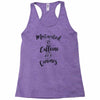 motivated by caffeine and canines Racerback Tank