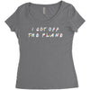 i got off the plane Women's Triblend Scoop T-shirt