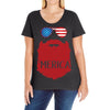 america 3 Ladies Curvy T-Shirt