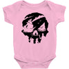 sea of theives skull Black Logo Baby Bodysuit