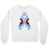 stomach cancer ribbon and rose Crewneck Sweatshirt