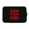 legends are born in october vintage Laptop sleeve