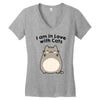 i am in love with cats Women's V-Neck T-Shirt
