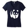 panda bear sticker vinyl decal   cute animal art car window bumper Women's V-Neck T-Shirt