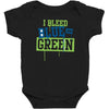 i bleed blue and green Baby Bodysuit