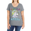 unicorns are born in april cute unicorn Ladies Curvy T-Shirt