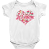 Jet'aime Flower Heart Baby Bodysuit