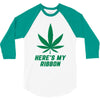 Support Liver Cancer Awareness With A Emerald Cannabis Leaf 3/4 Sleeve Shirt