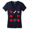 ls lesbian full heart Women's V-Neck T-Shirt