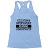 running is importanter Racerback Tank