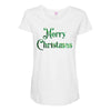 merry christmas green glitter Maternity Scoop Neck T-shirt